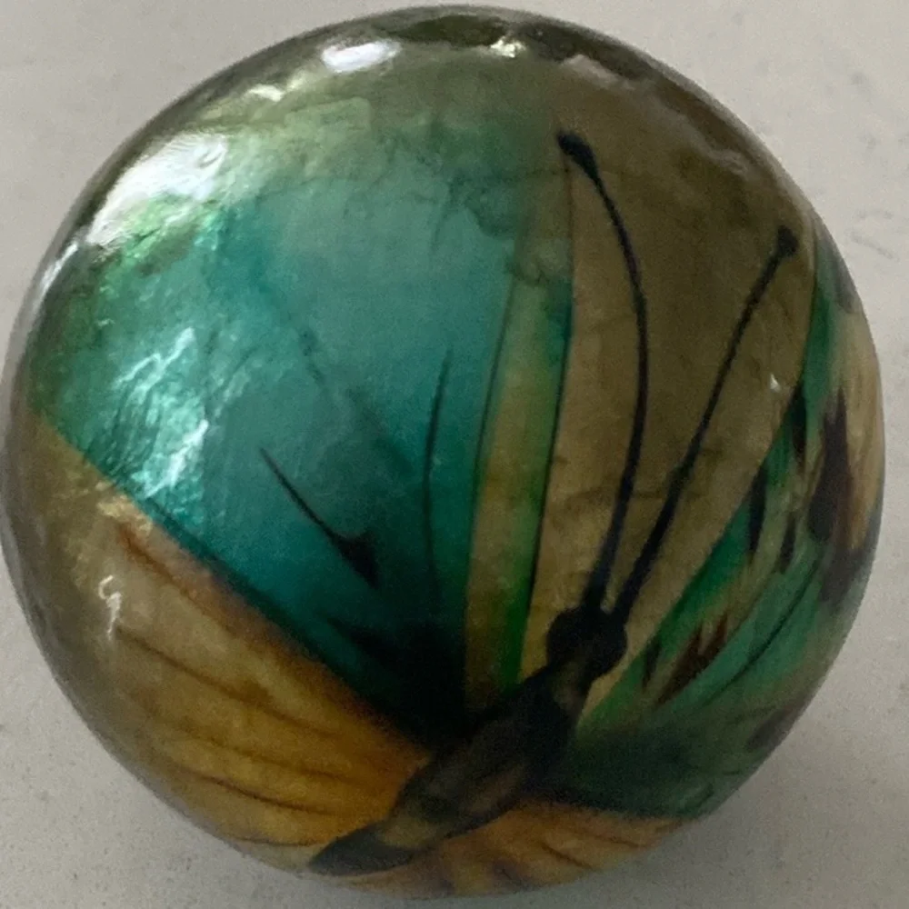 Pier 1 Handcrafted Butterfly Sphere - Green‎ and Gold